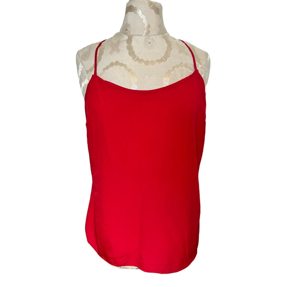 J.Crew Sheer Red Racerback Tank Adjustable Straps Size 8